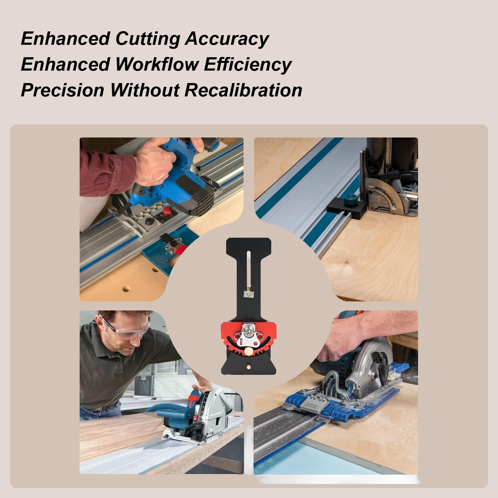 

Квадратная направляющая гусеничной пилы Регулируемая направляющая прецизионного фрезерного станка из алюминиевого сплава Направляющая гусеничной пилы для прямой резки Кроссрезные края