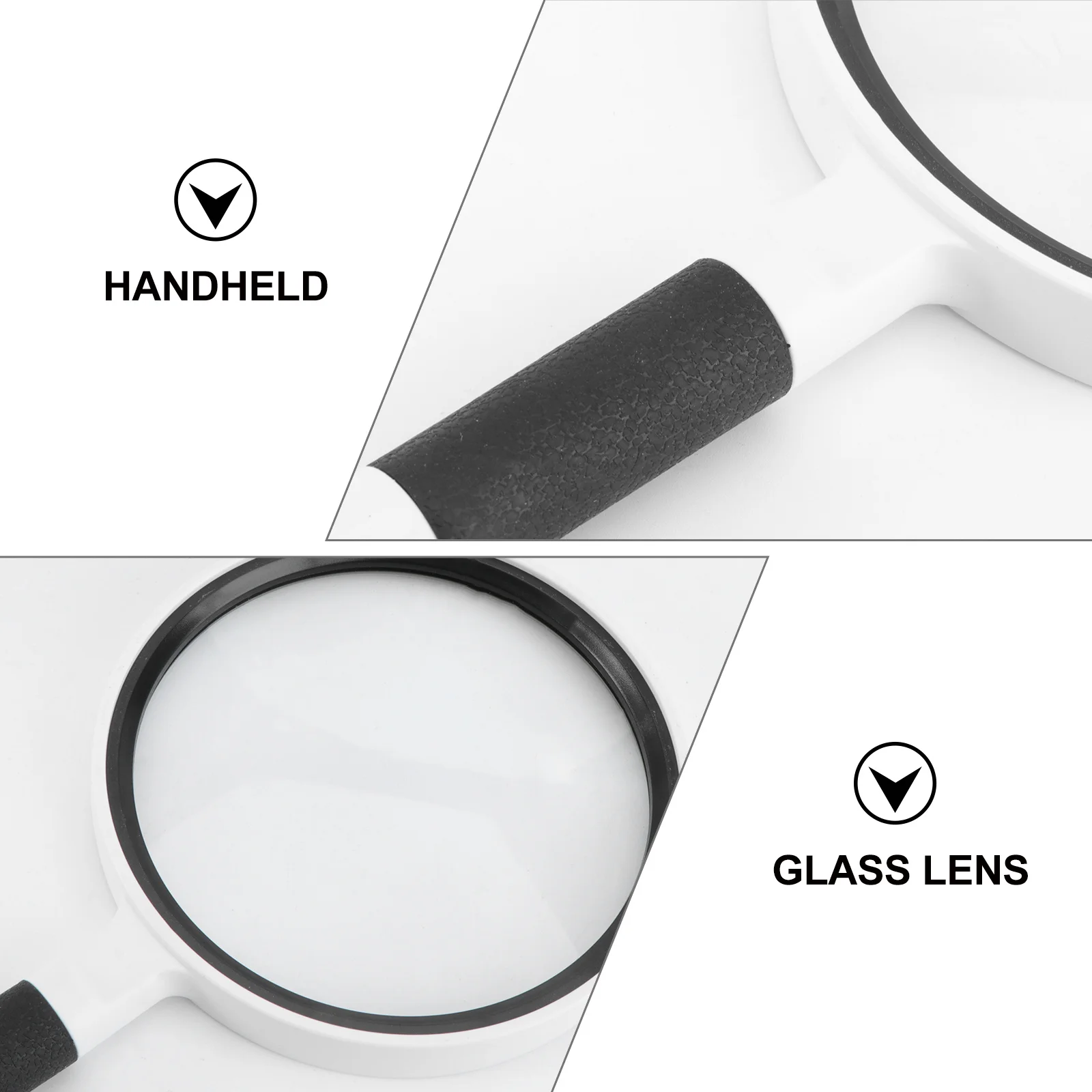 

Handheld Magnifying Glass Non-Skid Durable Safe Observation Black White High Definition Exploration Gift Portable Design