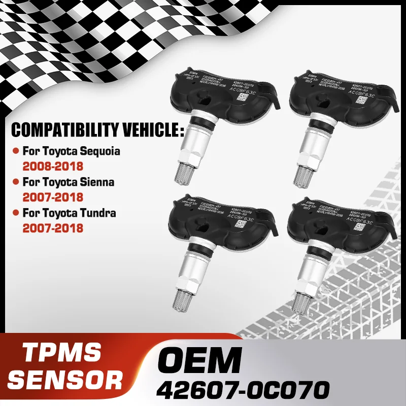 

For Toyota Sequoia 2008-2018 Toyota Sienna Toyota Tundra 2007-2018 Car TPMS Tire Pressure Sensor Monitoring System 42607-0C070