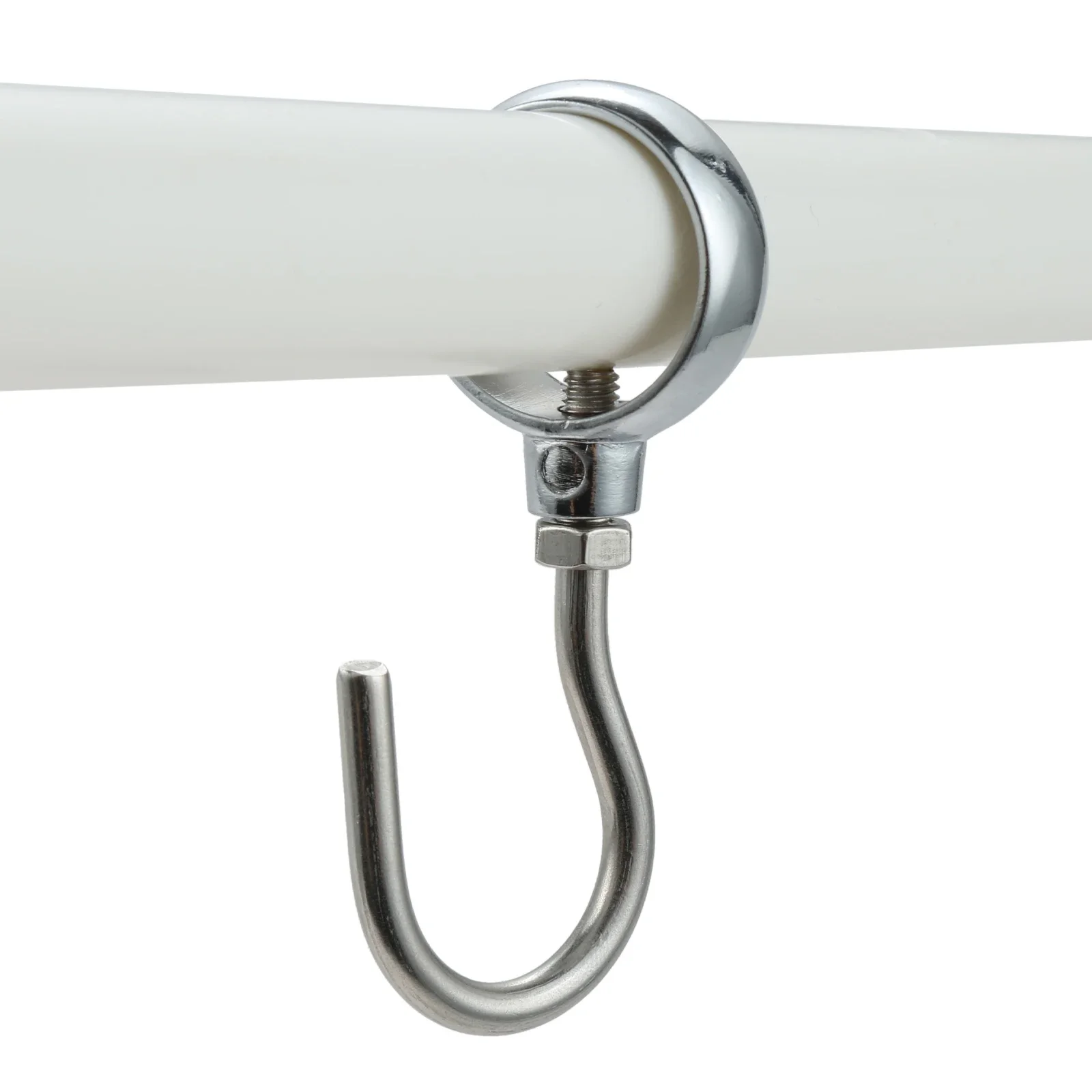 2Pc Silver Kitchen Stainless Steel Hanging Tube Pipe Rod Hook for Wardrobe Bathroom 22/25/32mm Movable Towel Clothes Hook Hanger