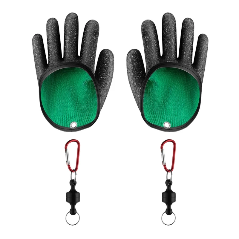 

A1A2 1Pair Nonslip Fishing Glove With Closures Waterproof Fishing Catching Glove Professional Catch Fish Glove