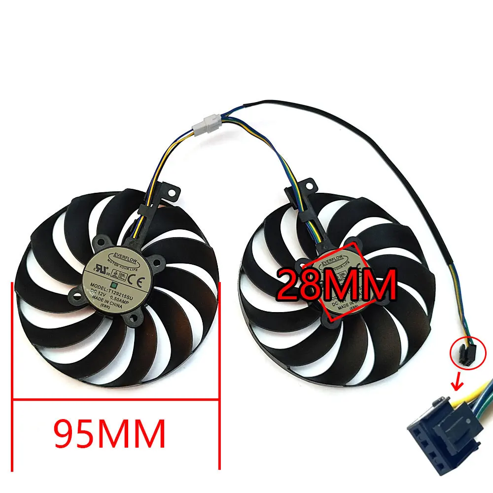 NEW 1LOT T129215BU PLD10010S12HH FDC10U12S9-C RX 5700 XT GPU fan，For ASUS RX 5700 5600 5500XT DUAL EVO Video card cooling fan