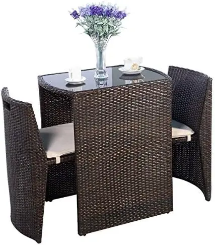 Aliexpress 3 PCS Cushioned Outdoor Wicker Patio Set Convention Bistro Set Garden Lawn Space Saving Conversation Sofa Furniture No - Aliexpress Deal
