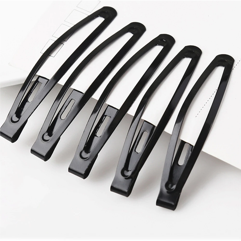 12 Pcs Black Large Metal Hair Snap Clips 2.36 Inch Long Noslip Hair Clips Barrettes for Women and Girls Hair Clips Accessories