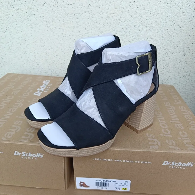 

Faionable Large Size Women's Sandals High Heels Tee Colors Chunky Heel Breathable Hollow out Design Summer oes