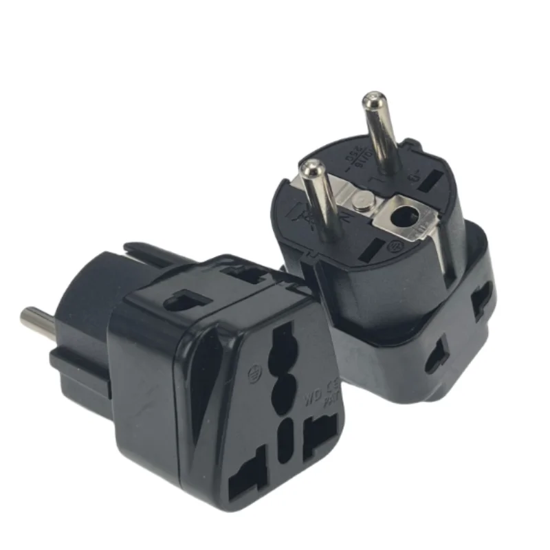 Universal Grounded European CN US AU UK to EU Travel Plug Adapter Russia Korea Germany French 16A Socket Converter 250V Type E