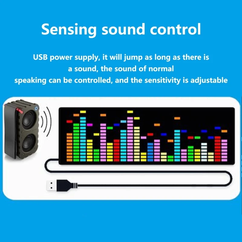 Y6GD USB Powerted Voice Sensors Pickup Analysatoren mit Clock -Musikspektrum -Display