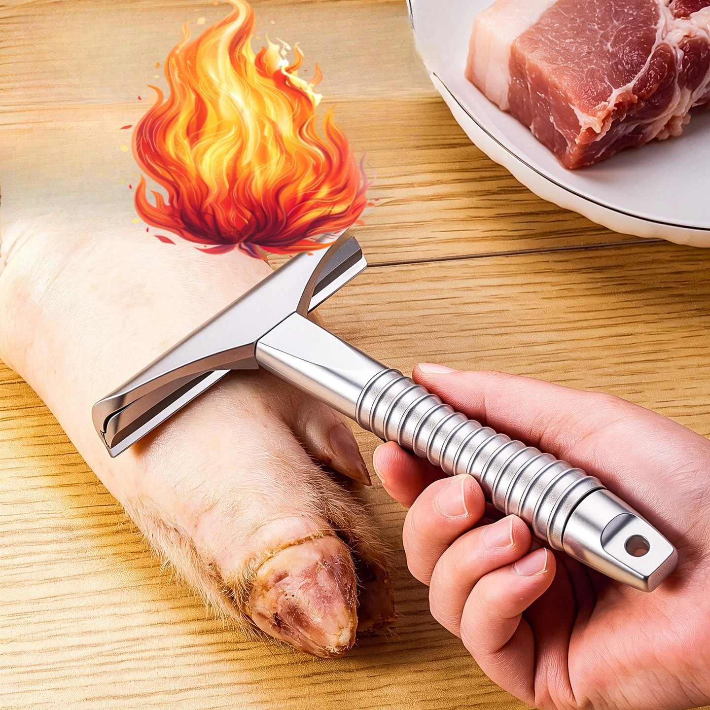 New Durable Fast-Pig Hair Removal Knife, Home-Use Non-Slip Sharp Detachable Pig Glazing Scraper