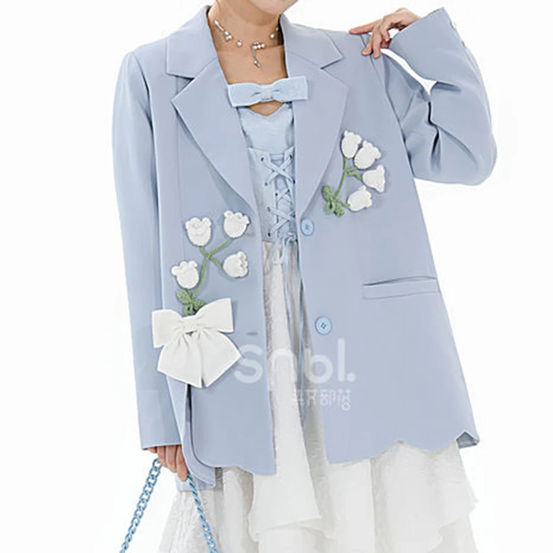 Costume d\'automne et d\'hiver doux et artistique, manteau blazer de haute classe, Super beau bouton pour femme, nouvelle collection 2022