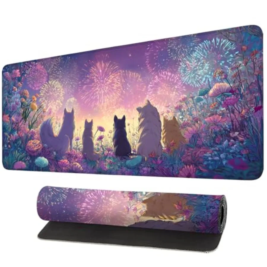

Mouse Pad, Large Anti-Slip with Stitched Edges Desk Mat Desktop Laptop Computer Desk Keyboard Mat, Table Protector Blotter Mat