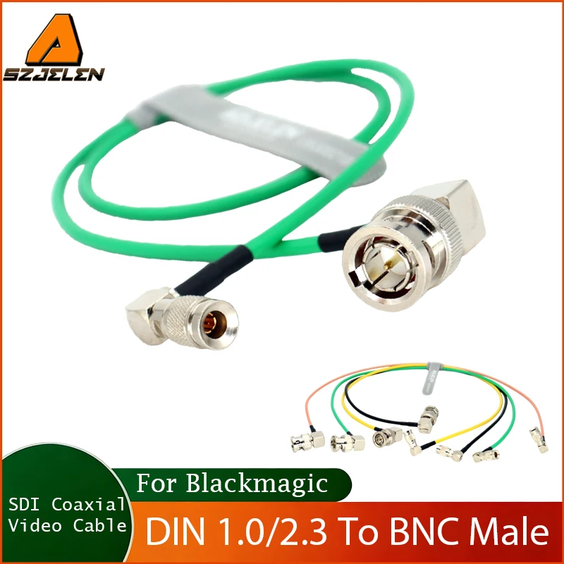 New Arriving RG179 DIN 1.0/2.3 to BNC Male Right Angle, 75ohm HD SDI Coaxial Video Cable for Blackmagic