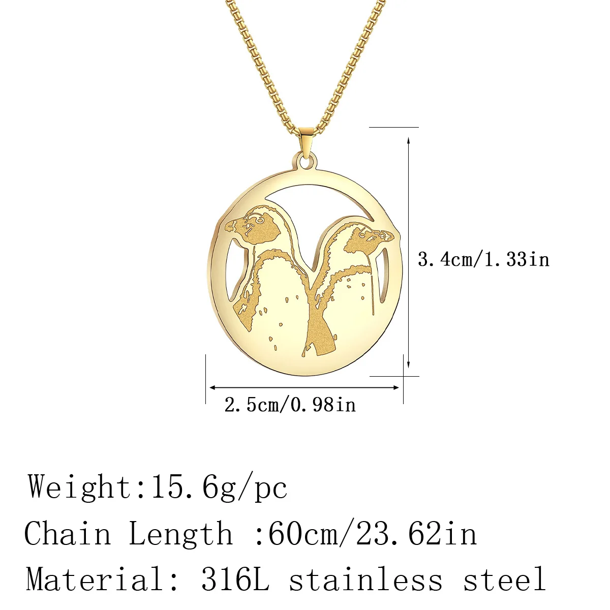 Kinitial Stainless Steel Penguin Necklace For Women Lovely Vivid Animal Penguin Pendant Necklace Trendy Jewelry