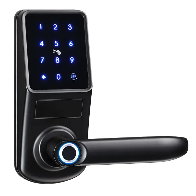 Tuya Smart WiFi App Control Digital Door E-Lock Waterproof Fingerprint Keyless Aluminum Door Cloud Data Storage