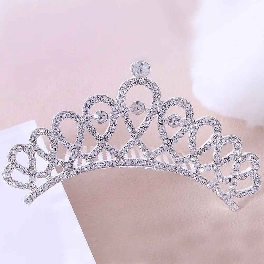 Nieuwe Legering Prinses Kristal Tiara Strass Haar Sieraden Kronen Haar Kam Geschenken Kroon Haarband Bruiloft