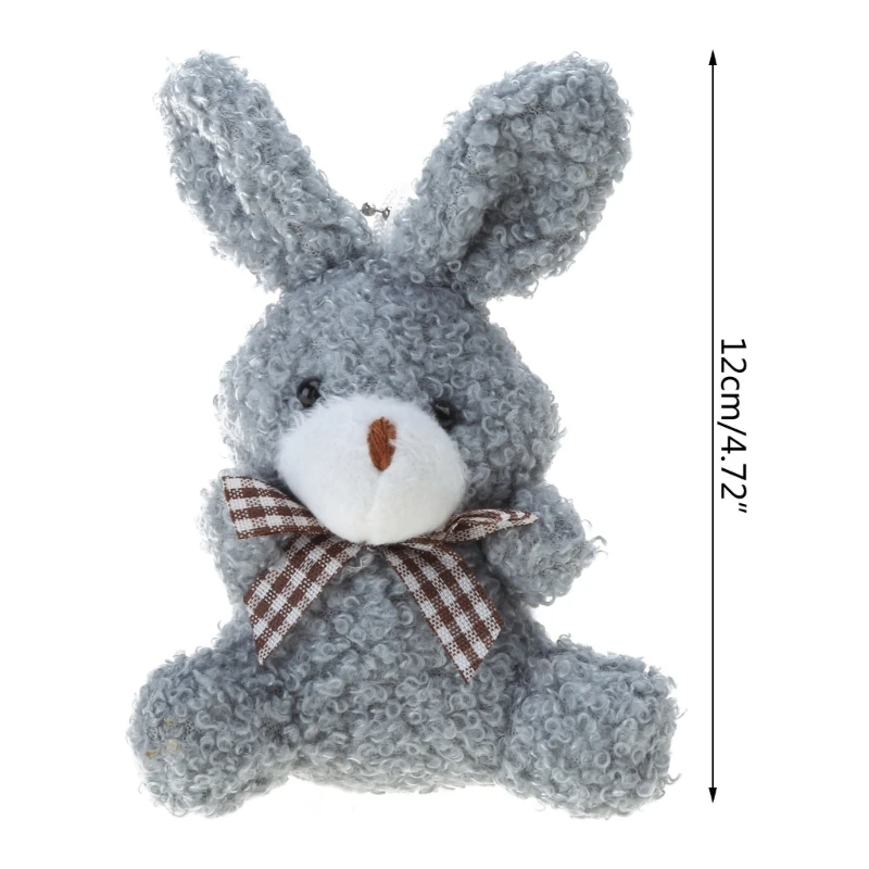 5’’ Mini Rabbit Plush Bunny Keychain Ornament Women Handbag Decorations School Student Backpack Plush Dropship