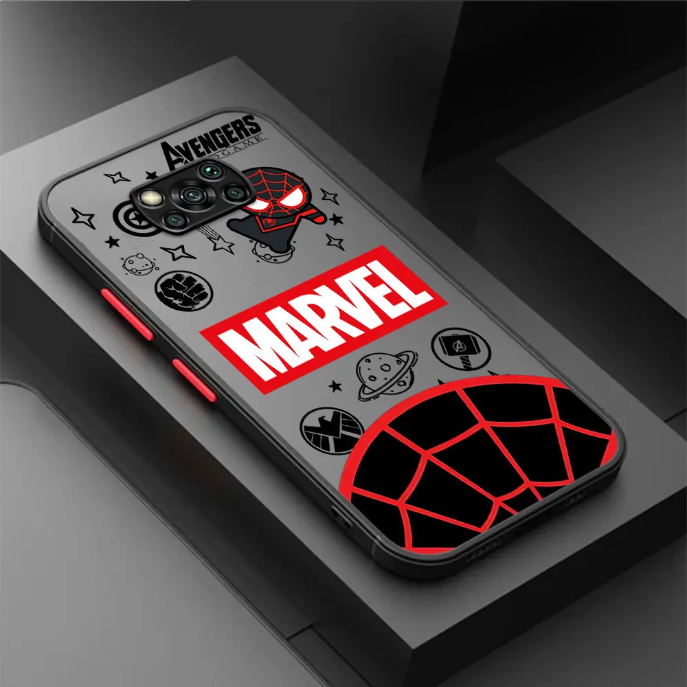 Funda de teléfono de dibujos animados de Marvel, carcasa a prueba de golpes para Xiaomi Poco M5, M5s, X5 Pro, C50, F3, C40, C51, X4, GT, X3, NFC, X4 Pro