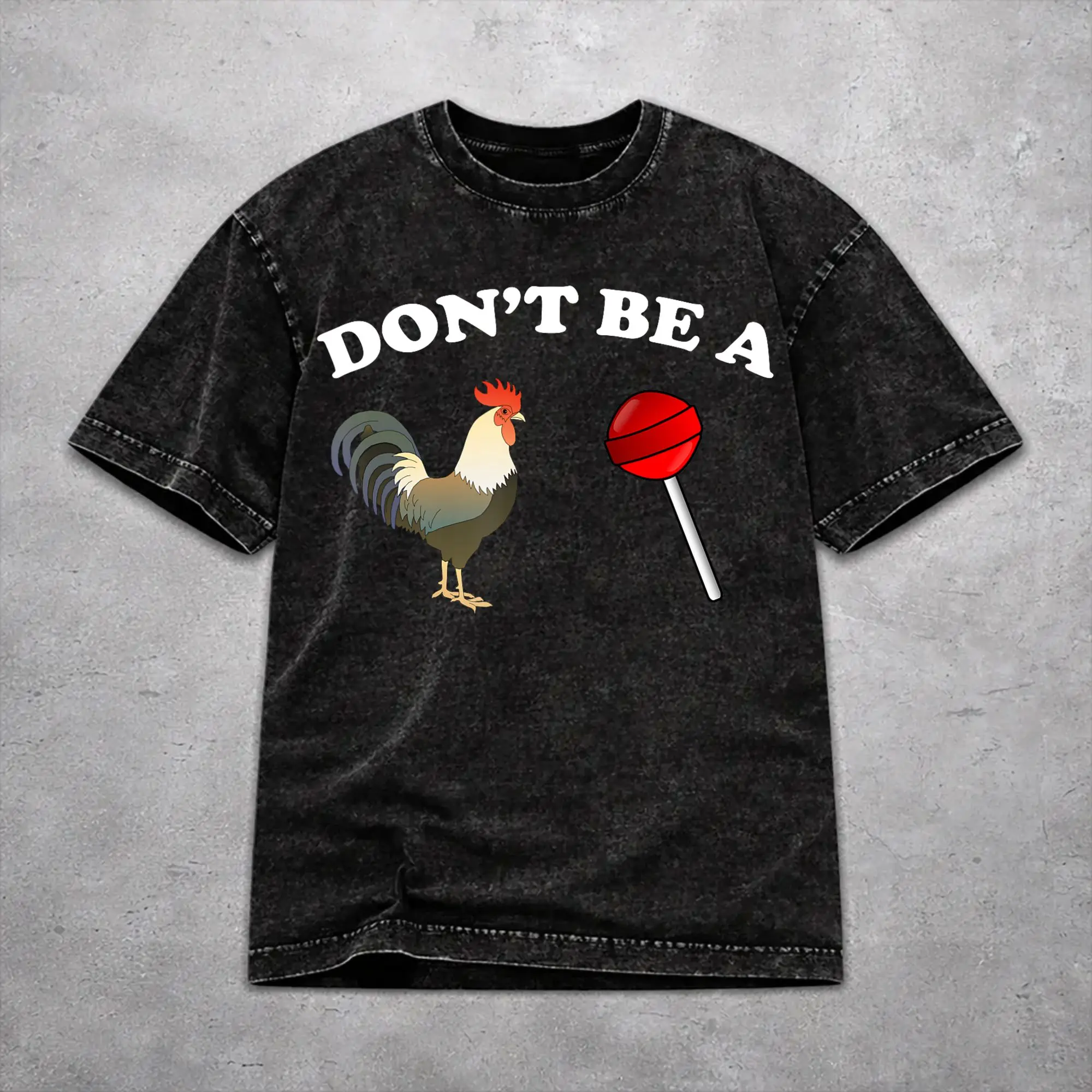 Women Men Don't Be A Sucker Funny Chicken Meme T Shirt Graphic Washed Vintage  Harajuku T-Shirts
