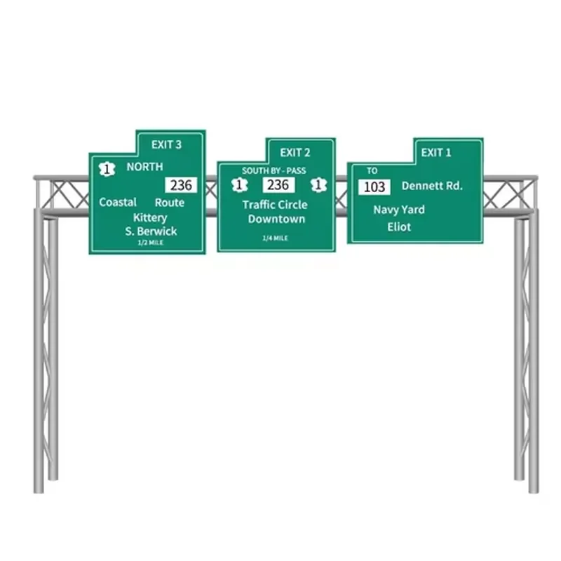 Single Lane Gantry Traffic Display Modular Overhead Pole System Stainless Steel Variable Message Sign Poles for Road