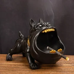 Ceramics Cigarette Ashtray,Cute Bully Dog Indoors Ashtray,Travel Ashtray,Ash Tray for Patio Decor Home Office Decoration