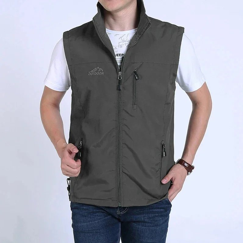 Opstaande kraag functioneel dun vest herenvest jas top met hemdje schouder, high-end lichte luxe, lente en herfst, bot