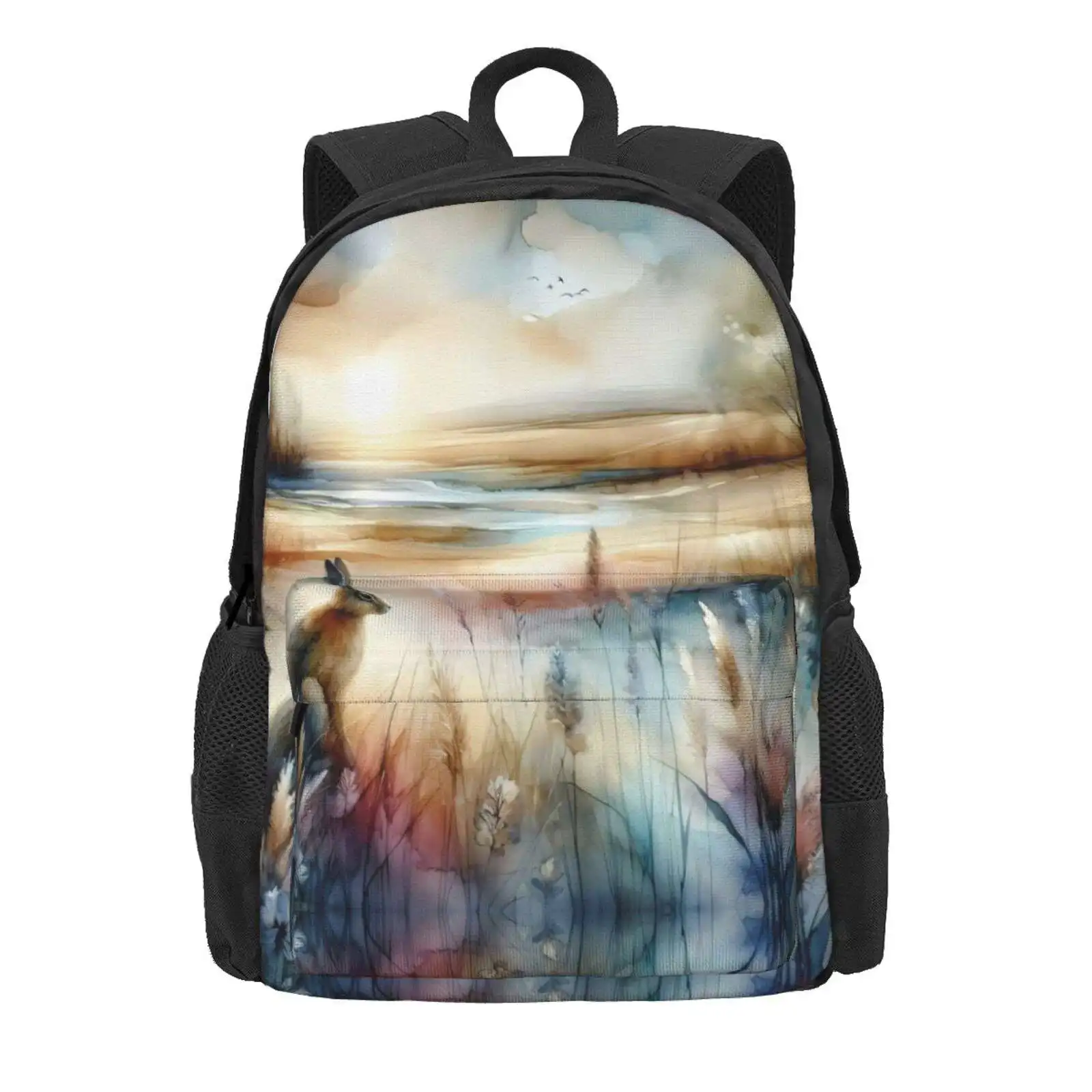 British Countryside Collection Hot Sale Schoolbag Backpack Fashion Bags British Countryside Wildlife Wildflowers Landscape