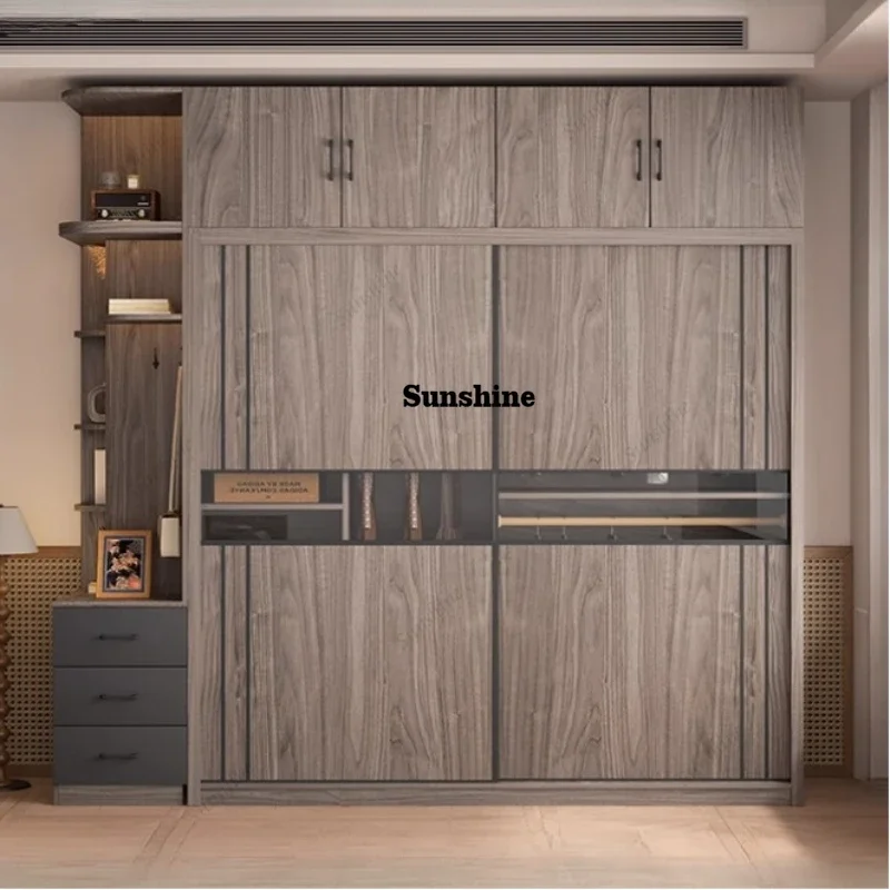 

Sliding Door Storage large Wardrobes Bedroom closet Organizer cupboards wardrobe Shelves side top cabinet Vestidores Furniture