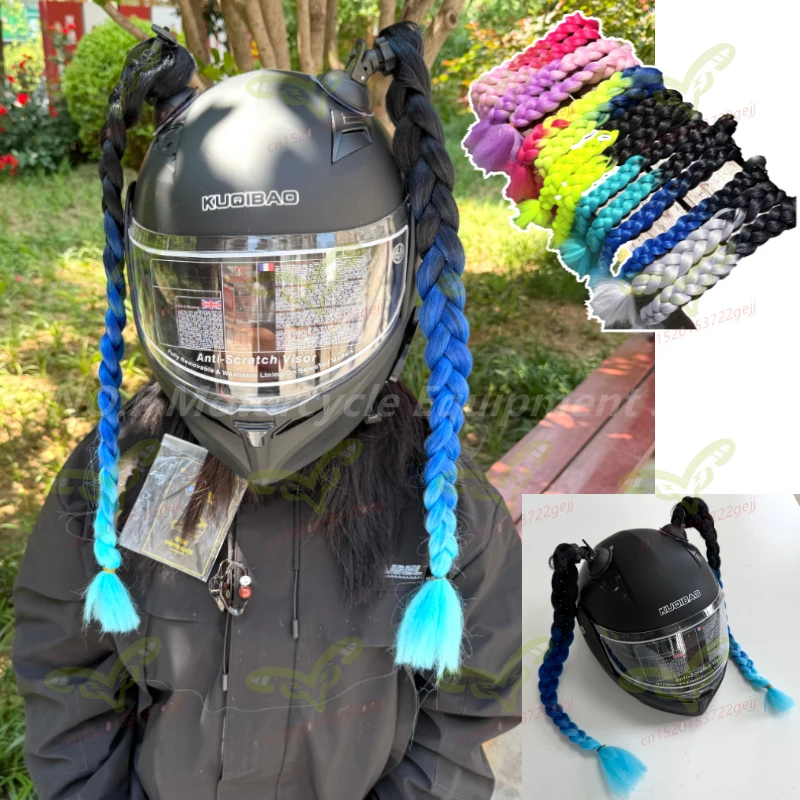 tranca-colorida-para-capacete-2-pecas--decoracao-de-peruca-para-capacete-de-moto-acessorio-para-capacete-ls2-ff345-decoracao-de-halloween