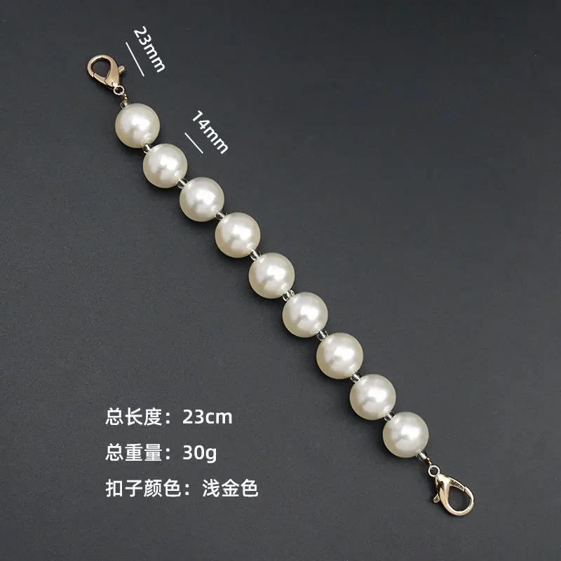 5pcs Pearl Chain Necklace Bag Strap Bracelet Handbag Shoulder Replacement DIY Purse Replacement Long Beaded Chain Accessories