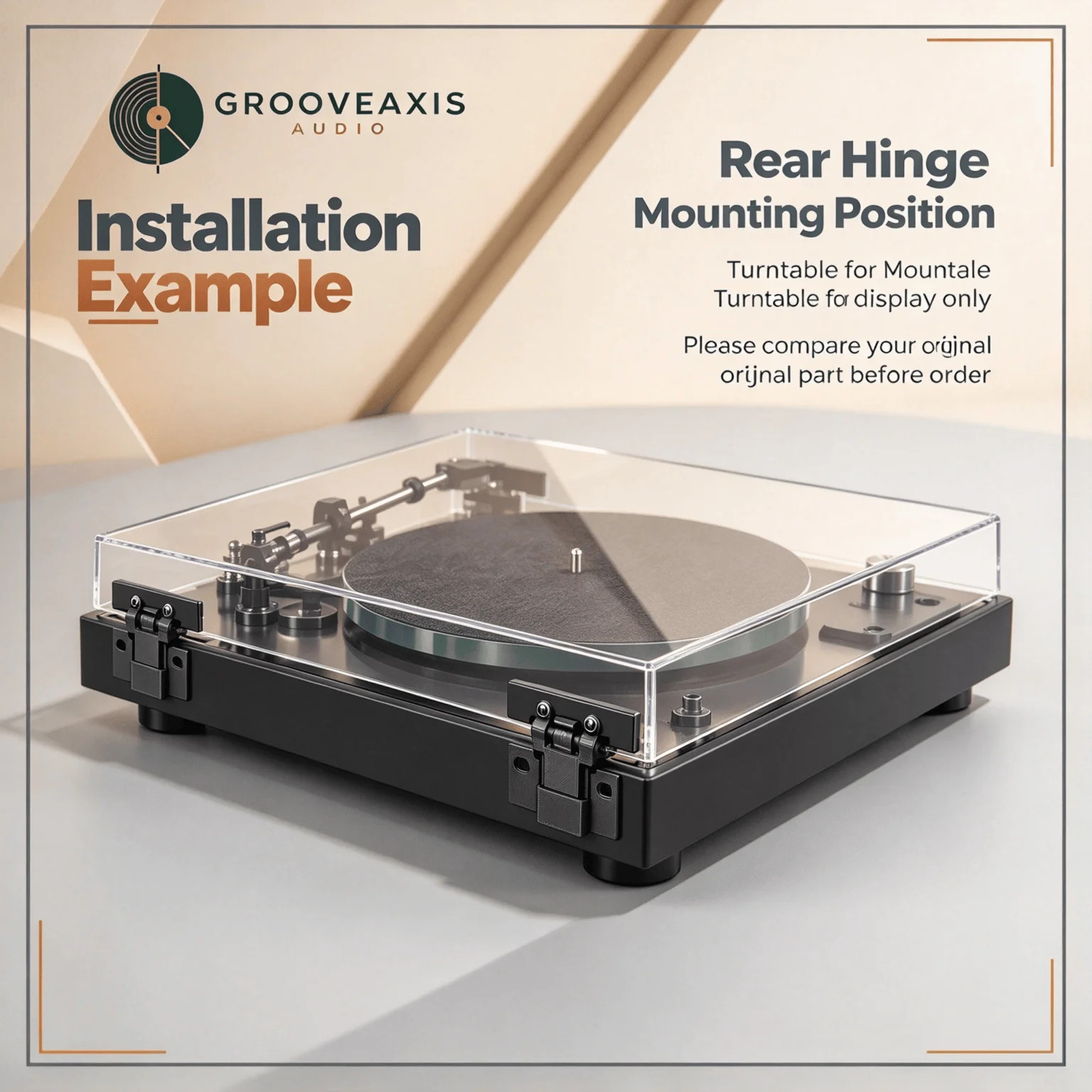 HiFi Turntable Hardware GROOVEAXIS Dust Cover Lid Hinges Pair Replacement Parts for Rega P1 P2 P3 Vinyl Record Player