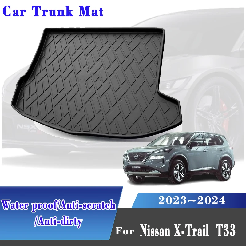 

Car Boot Mat For Nissan X-Trail Rogue T33 2023~2024 Fuel Oil Version 5seat TPE Trunk Storage Pads Carpet Cargo Auto Accessories