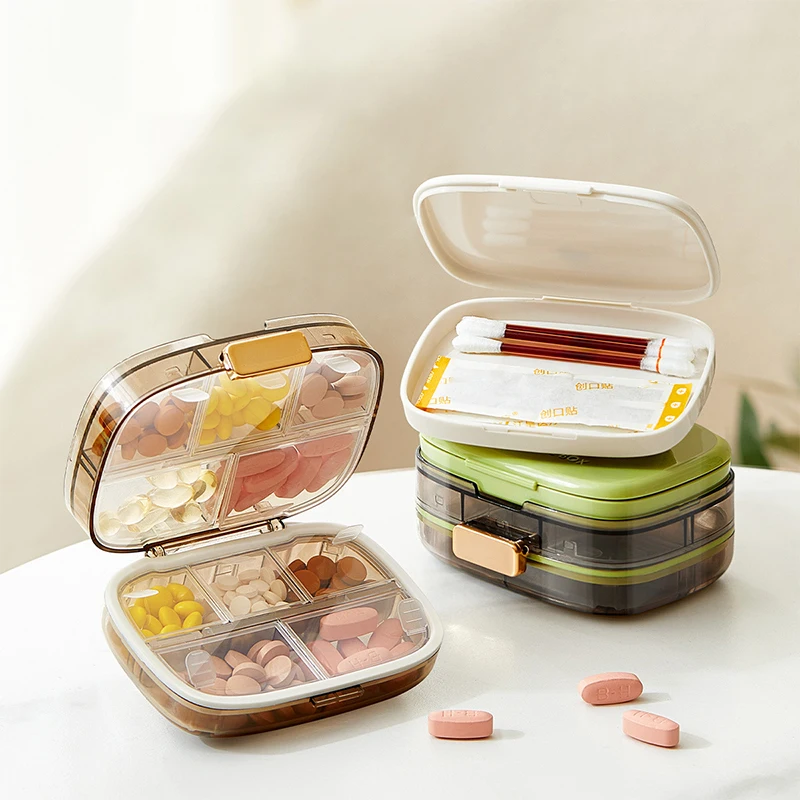 Portable Travel Pill Organizer With 10 Compartments - Perfect Weekly Pill Case Waterproof Pill Box