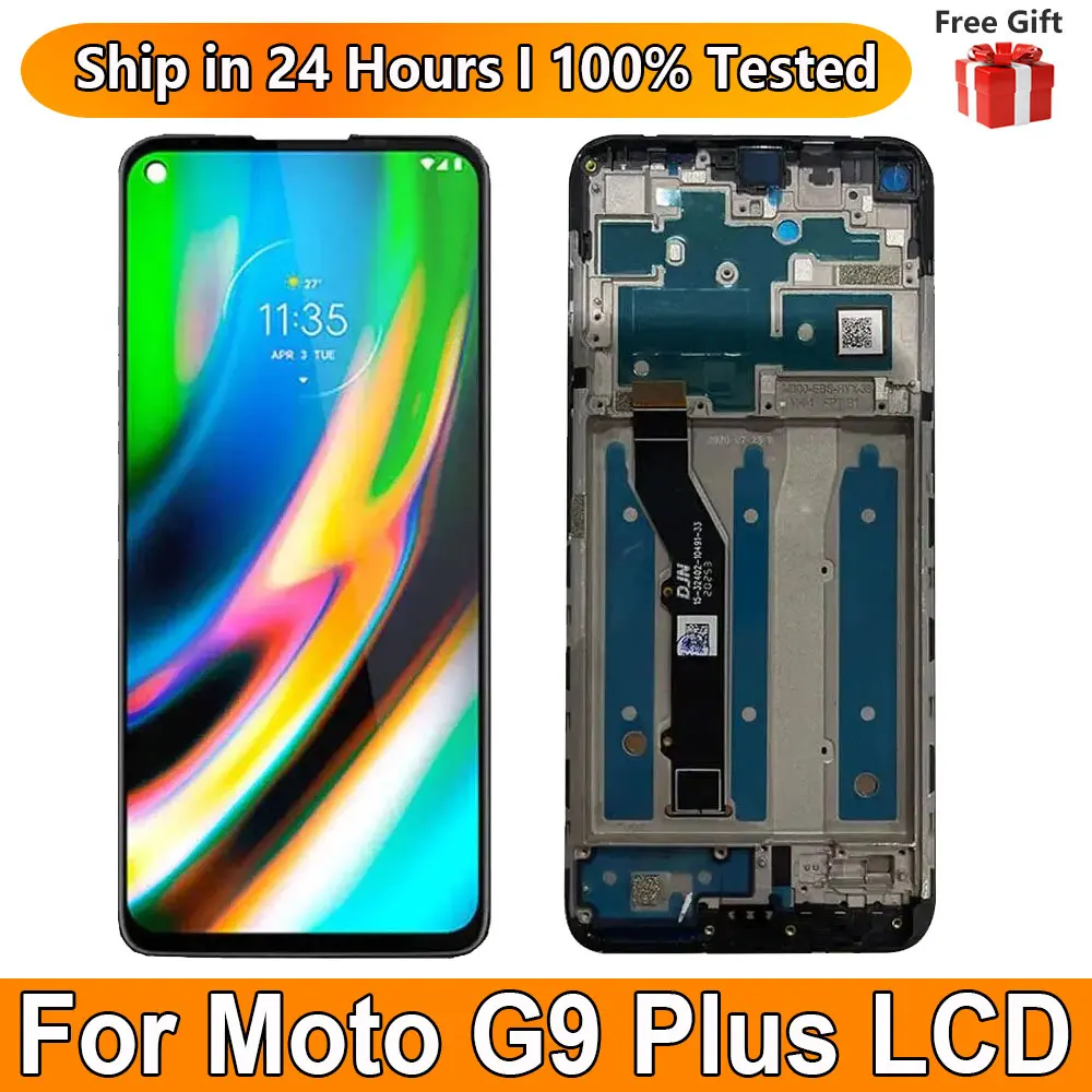 With Frame For Motorola Moto G9 Plus XT2087-1 LCD Display Touch Pantalla Digiziter Assembly For Moto G9 Plus Screen Replacement