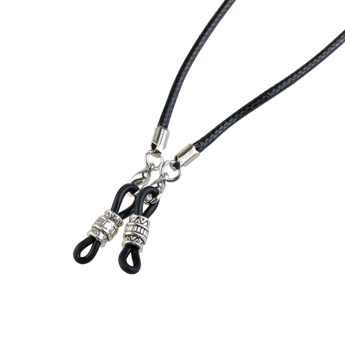 

Glasses Chain Wax Cord Eyeglass Holder Adjustable Silicone Ends Metal Coils Non Slip Cord Fashion for Men Women