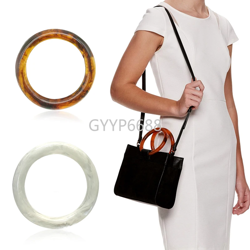 10-20-50 pieces 11x8.5cm 8 Colors New Unique Round Resin Handle For Woman Leather Bag Handbag Handle Making Parts