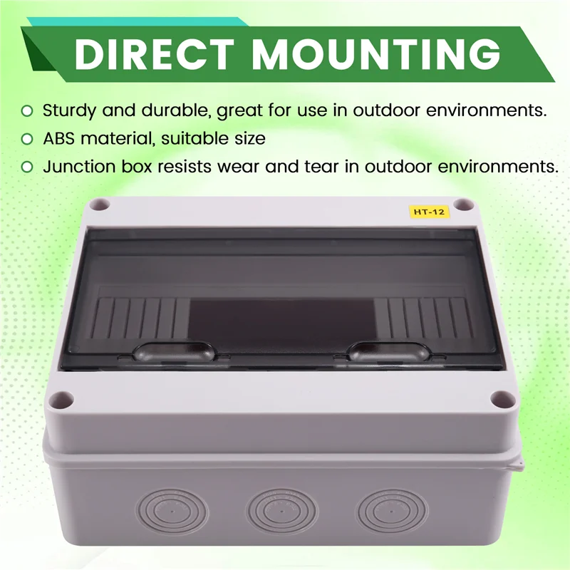 

AA76-HT-12 Way IP65 Mcb Breaker Box Distribution Protection Box ABS Power Electronic Din Rail Enclosure For Circuit Breaker