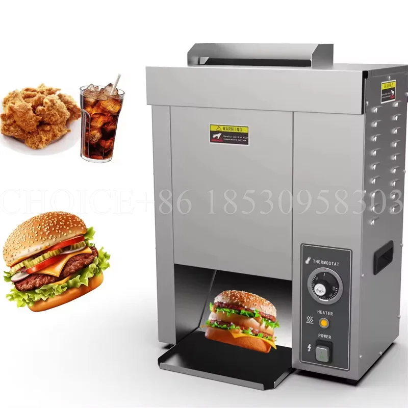 Stainless Steel Vertical Hamburger Machine Vertical Grill Sandwich Toaster Automatic Hamburger Equipment EGO Temperature Control