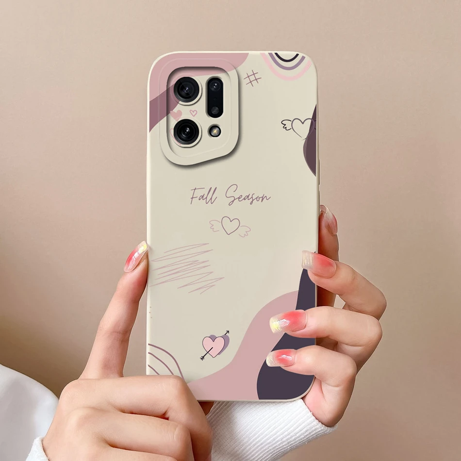 For Oppo Find X5 Pro Lite Phone Case Heart Liquid Silicone Camera Protection Back Cover For Oppo FindX5 X5Pro X5Lite Funda Coque