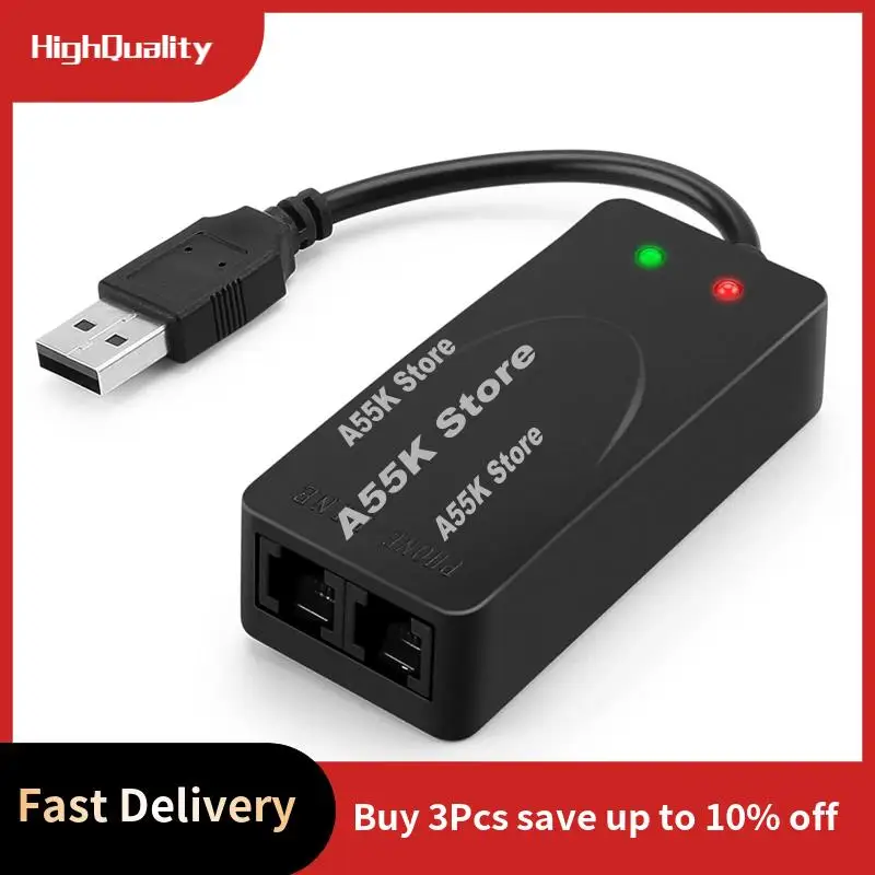USB Fax Modem Dual Port USB2.0 56K V.92 V.90 External Modem Driver For Win 7 8 10 XP Receive Send Fax On Computer-A55K