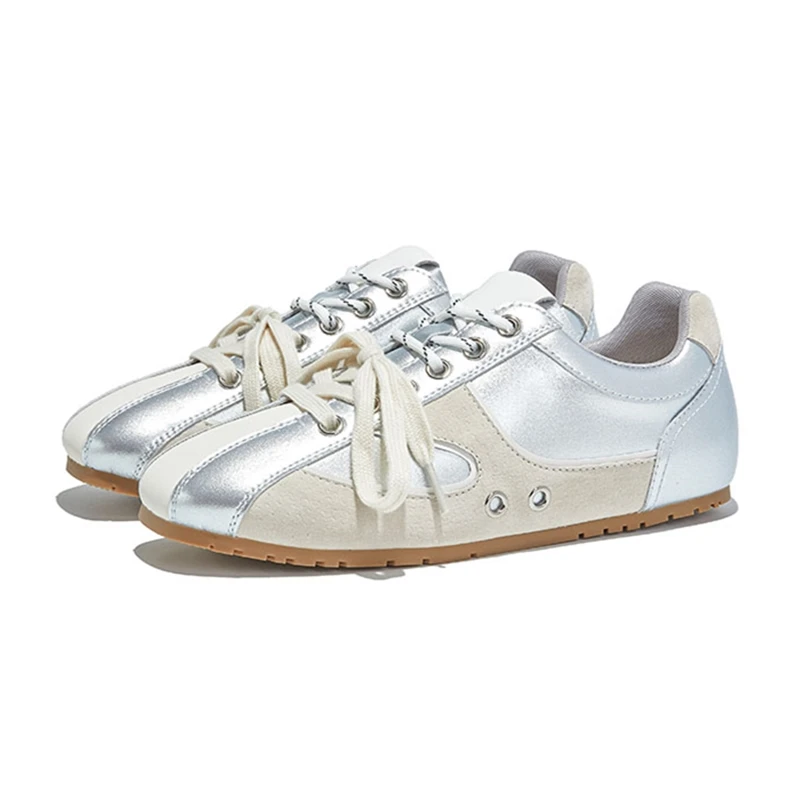 AIYUQI Women's Sneakers Flats 2026 New Square-Toe Colorblock Women's Virtue Training Shoes Large-Size Fashion Sneakers Female