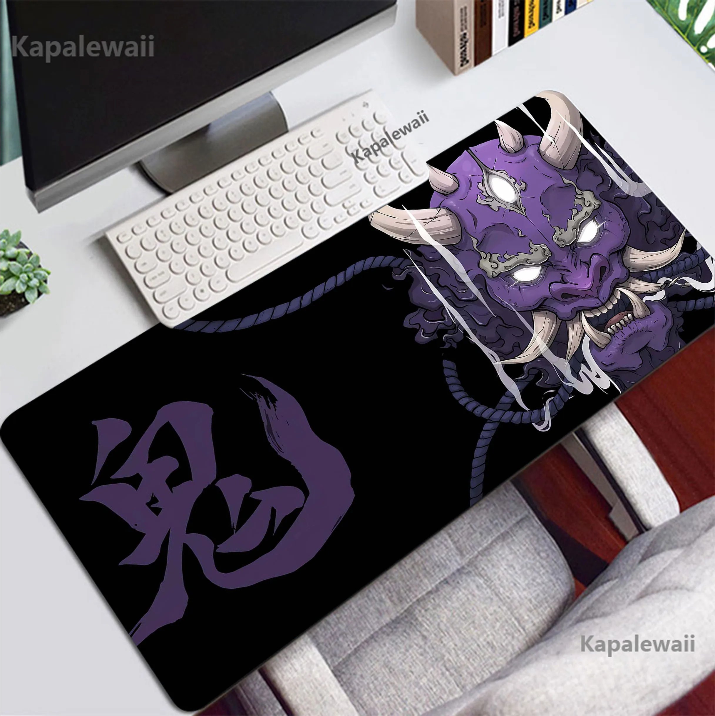 

Japanese Evil Spirits Oni Mouse Pad XXL Mousepad Rubber Anti-slip Keyboard Pads Gaming Setup Accessories Mouse Mat 900x400mm