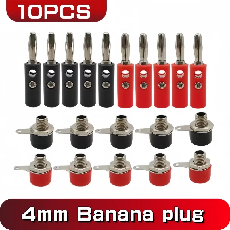 Audio Speaker Screw Banana Gold Plate Plugs Connectors 4mm IN STOCK  Black Red Facotry Online Wholesale Golden