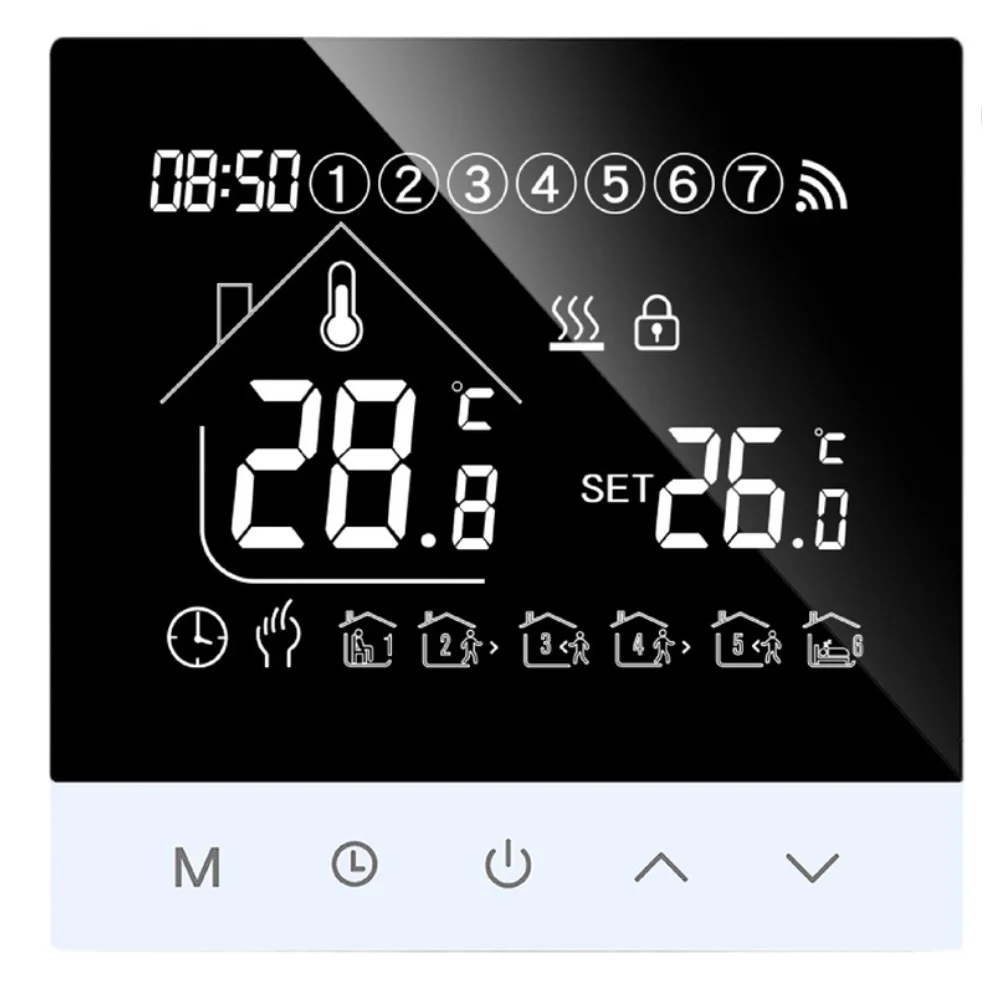 Smart Floor Heating Thermostat Compatible with For Tuya WIFI Featuring APP Remote Control and Adjustable Temperature Settings
