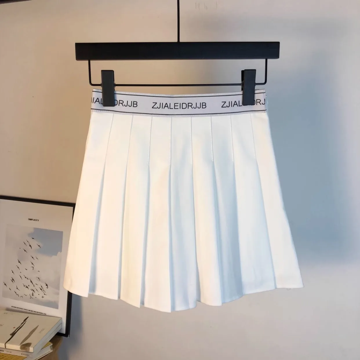 Summer Women's Slim Anti Glare Letter A-line Pleated Skirt English High Waisted Short Skirts For Women