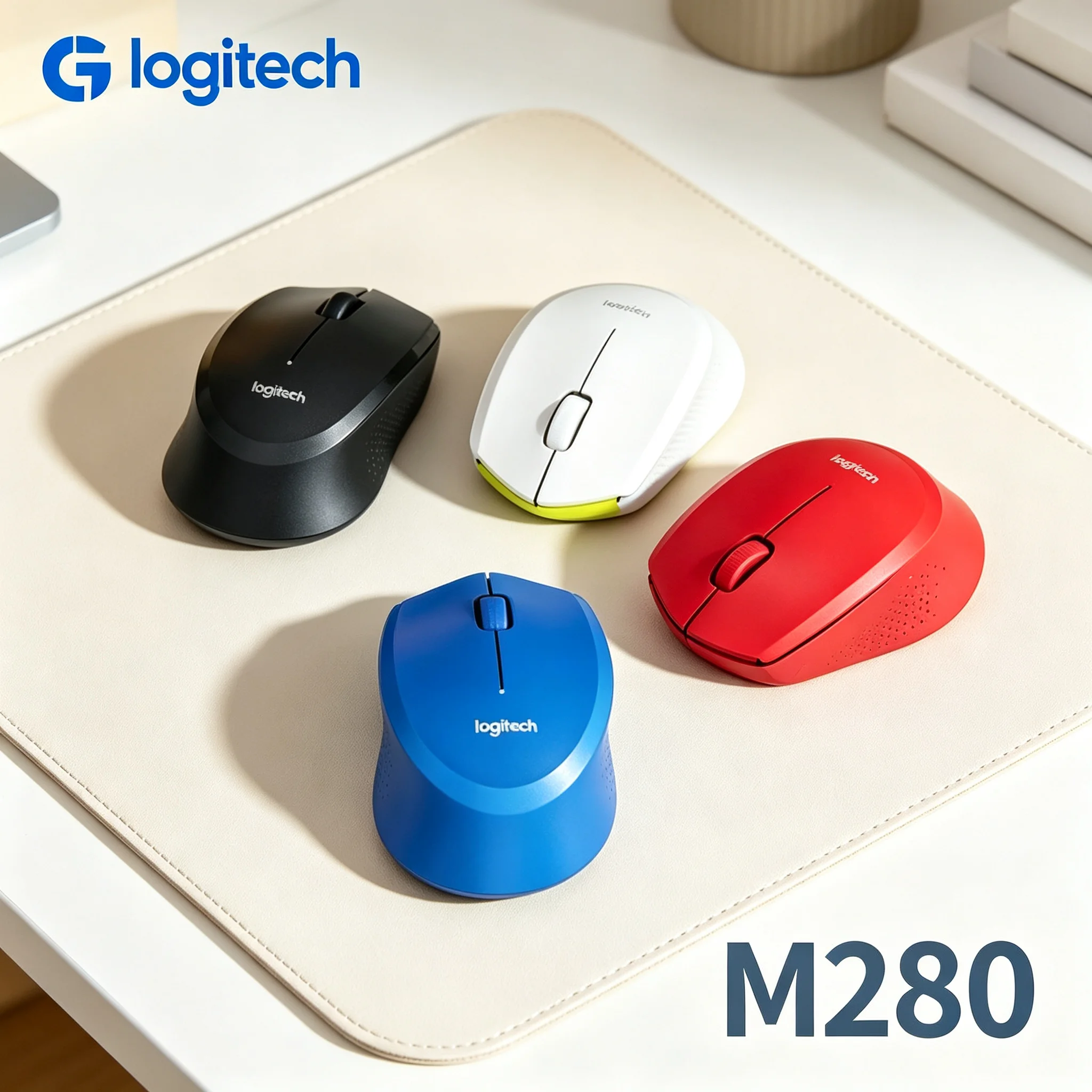 Logitech M280 Wireless Mice Right‑Hand Ergonomic Grip 3 Responsive Buttons 2.4G Wireless Technology Mouse For Notebook Desktop P