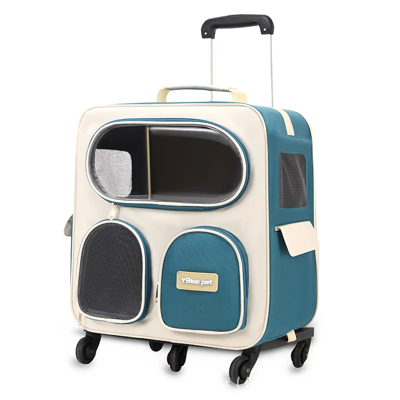 Maleta con ruedas de viaje para gatos y perros, portátil y ligera - imagen 2