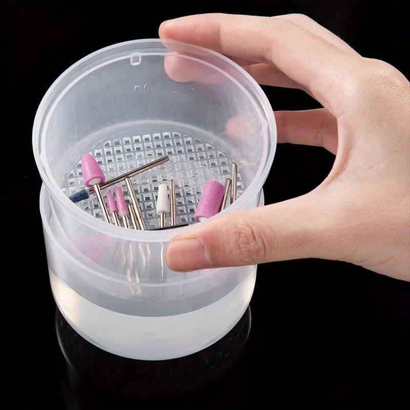 Nail polishing head cleaning and disinfection box with filter high temperature disinfection soaking box