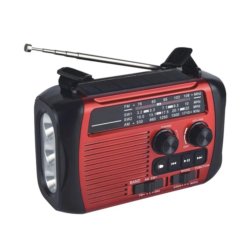 

FM AM SW Radio Solar Hand Crank Radio Outdoor Activities Rechargeable Lithium Battery Multi Playback Options Radio