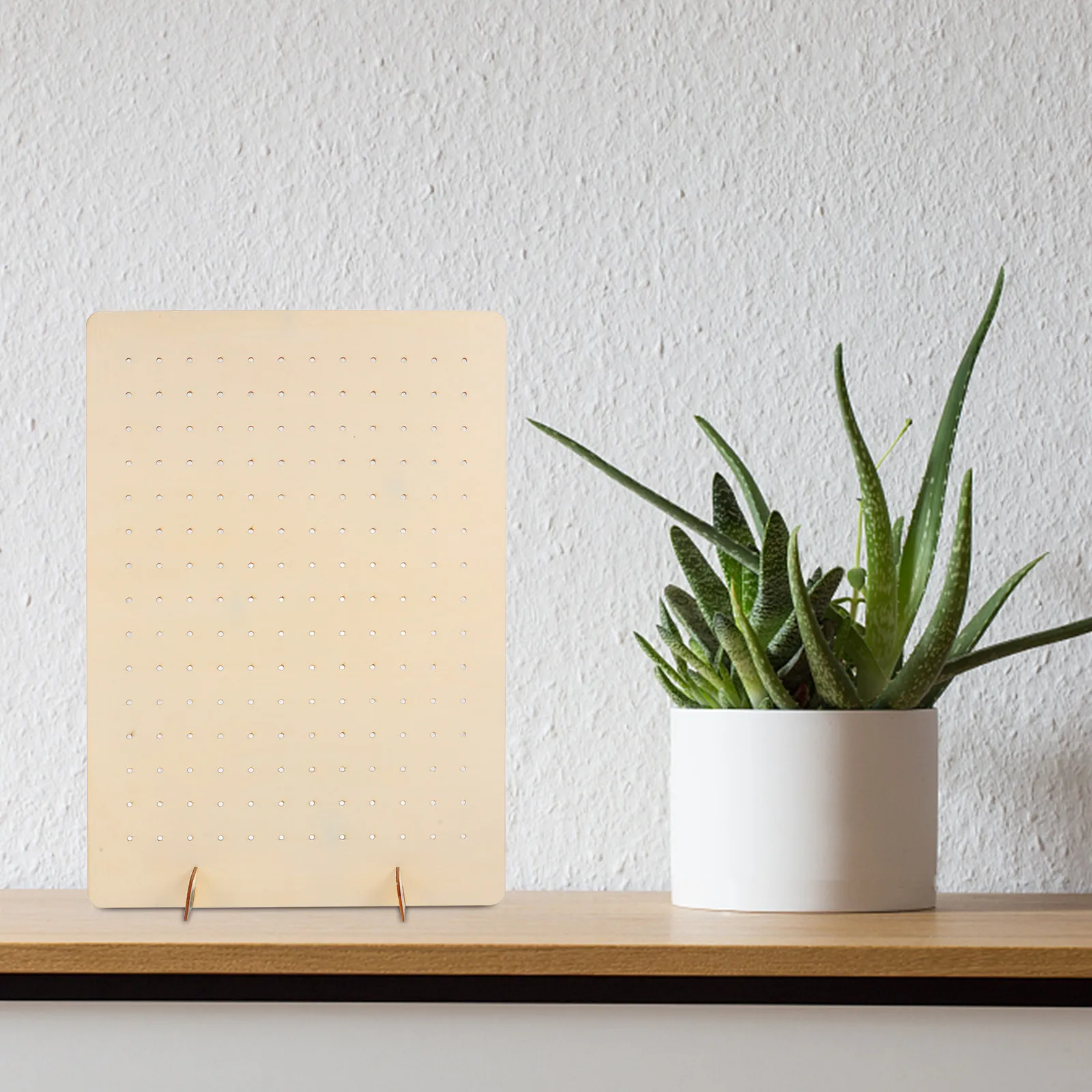 

Multifunctional Wooden Pegboard Jewelry Display Stand Stylish Tabletop Necklace Earring Holder Space Saving Detachable Display