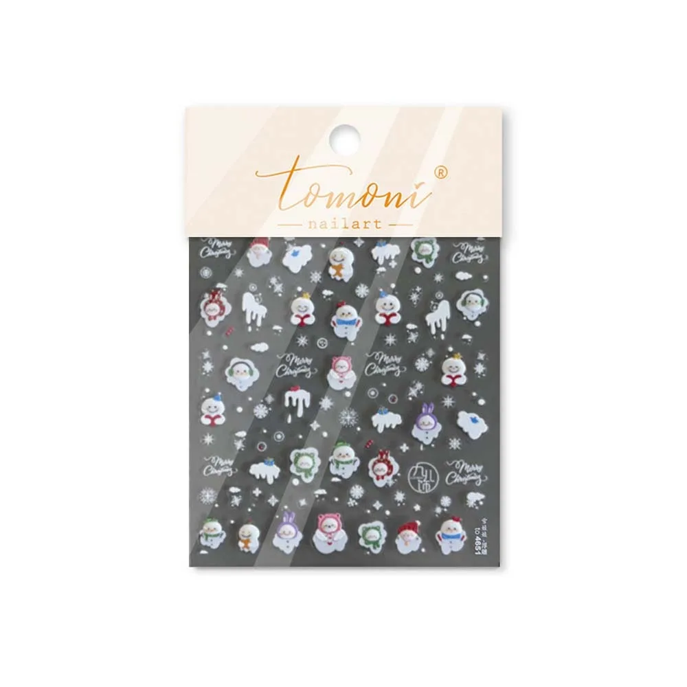 

Nail Accessories Christmas Nail Sticker 5D Diamond Shell Light Christmas Nail Decal Santa Claus Snowflake Xmas Nail Decoration