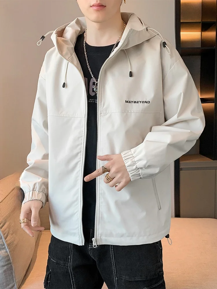 

Мужская повседневная спортивная одежда Jaet, ветрозащитная, из полиэфирного волокна, с капюшоном, на молнии, с прямым подолом, обычная длина, длинный све